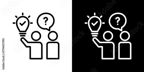 Solutions Icon Set. Clean Line Design With Light And Dark Versions For Versatile Use. 