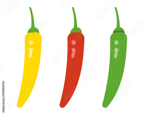 唐辛子のイラストセット