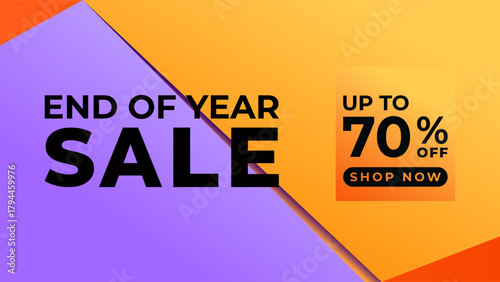END OF YEAR SALE OFFERS AND DISCOUNT PROMOTION TEMPLATE BANNER DESIGN.COLORFUL GRADIENT COLOR BACKGROUND VECTOR. GOOD FOR SOCIAL MEDIA POST, COVER , POSTER 