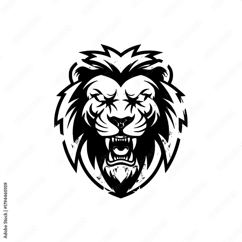 Fototapeta premium lion head vector illustration