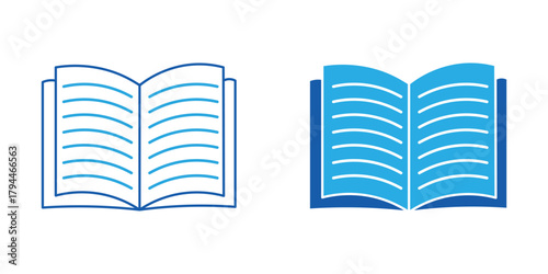Book icon vector. open book sign and symbol. Simple book symbol. e-book icon. Book - education icon vector design template.