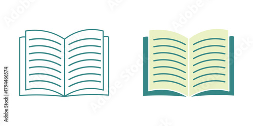 Book icon vector. open book sign and symbol. Simple book symbol. e-book icon. Book - education icon vector design template.