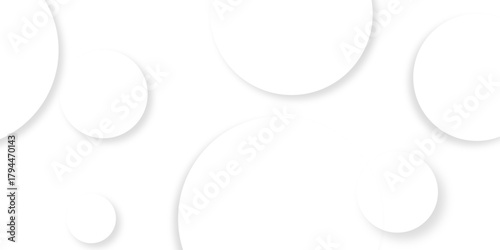 Abstract background with circle white abstract geometric background with soft light white paper circles in design .Gray abstract. Modern design background for report and project presentation template.