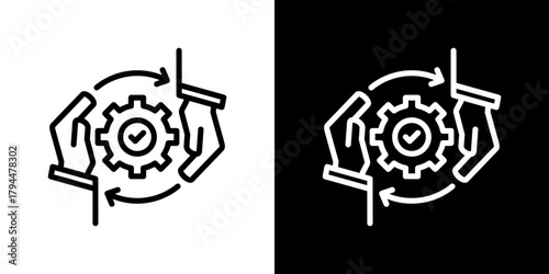 Synergy Icon Set. Clean Line Design With Light And Dark Versions For Versatile Use.