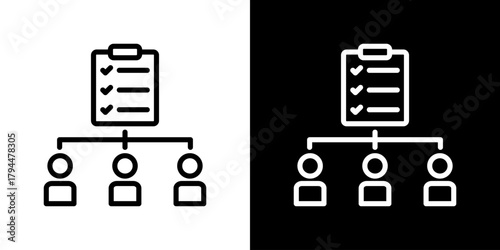 Coordination Icon Set. Clean Line Design With Light And Dark Versions For Versatile Use.