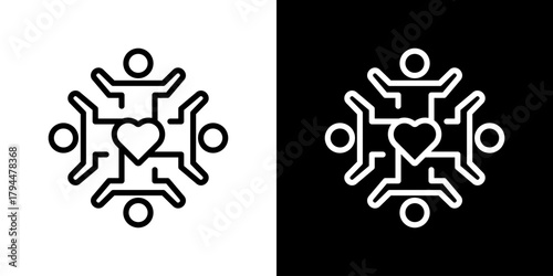 Harmony Icon Set. Clean Line Design With Light And Dark Versions For Versatile Use.