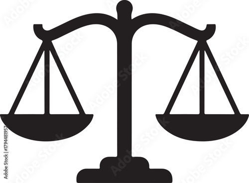 Balance scale vector icon depicting justice equality and law ideal for legal and ethical concepts