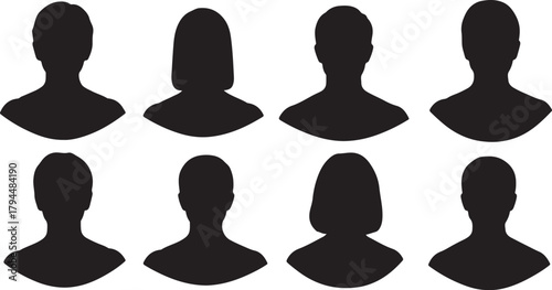 Diverse Human Silhouettes: A Collection of Male and Female Profile Icons