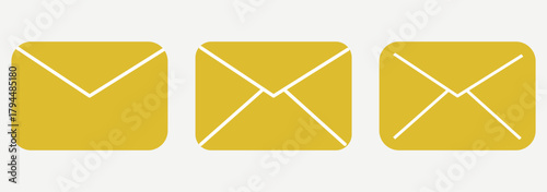 Mail icon set. email icon vector. E-mail icon. Envelope icon, email message icon. Notification new message icons. Mail icon vector for web, computer and mobile app.