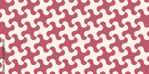 Abstract geometric background with shapes. Seamless vector pattern. Red and beige color