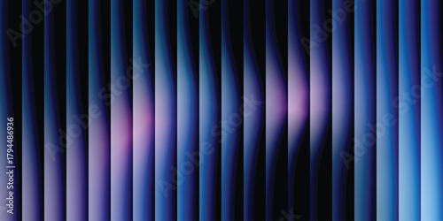 Dynamic Vertical Gradient Striped Background in Dark Blue, Indigo, and Violet with Abstract Light Effects for Sci-Fi and Technology Design