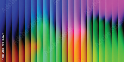Dynamic Vertical Gradient Striped Background with Rainbow Spectrum Colors and Blended Abstract Light Effects for Technology and Event Design