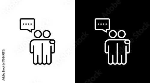 Peer Support White Icon Set Design