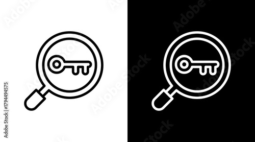 Keyword Research  White Icon Set Design