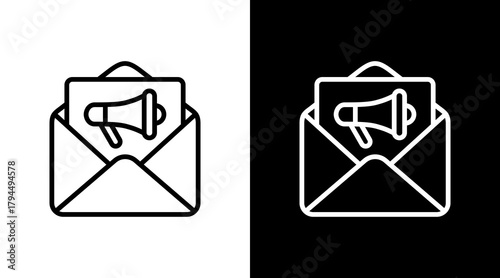 Email Campaign  White Icon Set Design