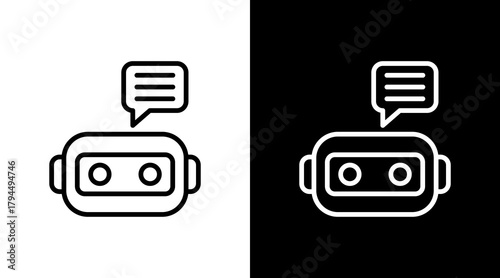 Chatbot  White Icon Set Design