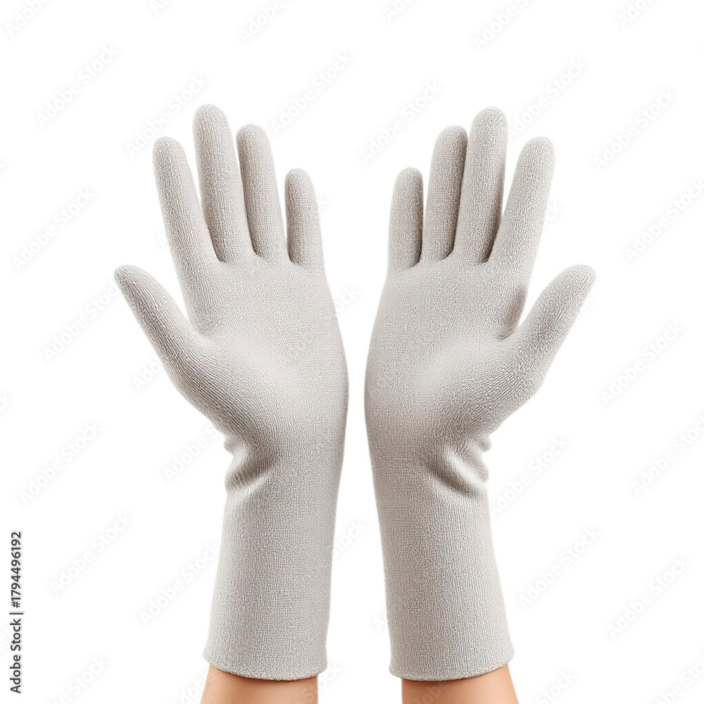 Obraz premium Pair of gray gloves, showcasing hand protection and winter apparel