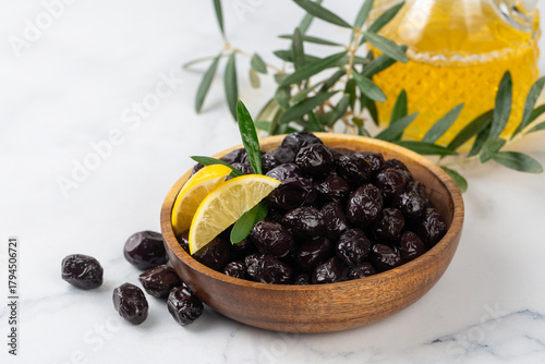 Black olive. Delicious oliv...