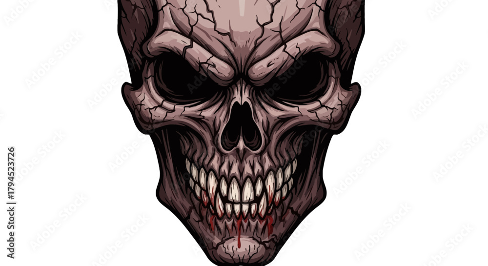 Naklejka premium skull on white background