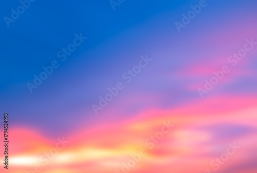 Sky sunset evening blur sunrise cloud weather dramatic landscape goldent and indigo color gradient pastel horizon, twilight yellow golden reflection morning nature environment energy ecosystem.