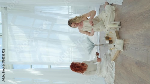 Relaxing spiritual healing session with woman during Theta Healing and Access Bars energy practice