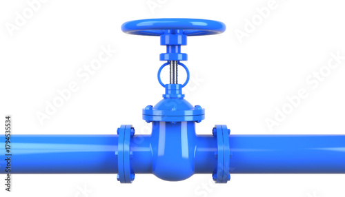 Water pipe with valve on transparent background, png