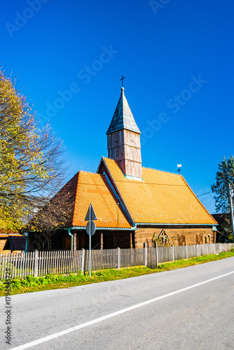 Old traditional wooden chapel of saints Fabian and Sebastian in Letovanic, Croatia
