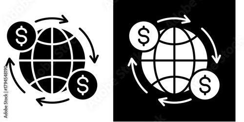 International Trade Icon Set White Style Collection