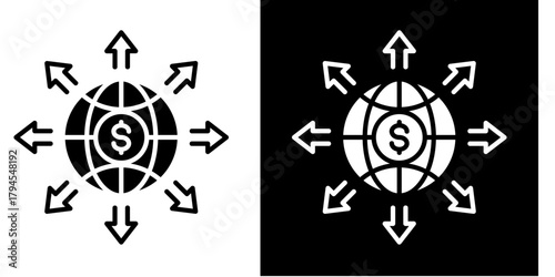 Business Expansion Icon Set White Style Collection