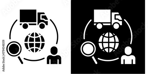 Supply Chain Management Icon Set White Style Collection