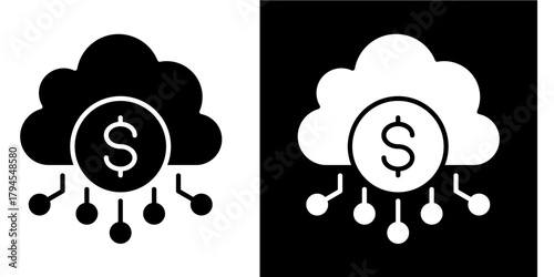 Cloud Based Business Icon Set White Style Collection