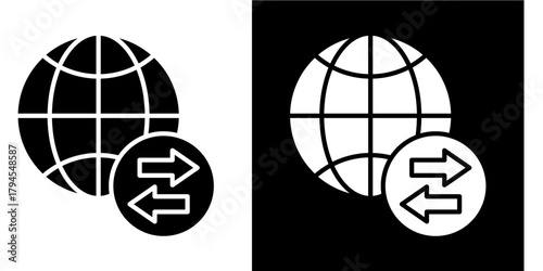 Import And Export Icon Set White Style Collection