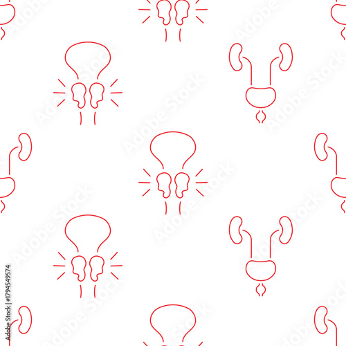 prostatitis seamless pattern isolated on transparent background.