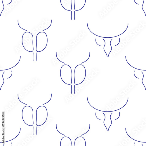 prostatitis seamless pattern isolated on transparent background.