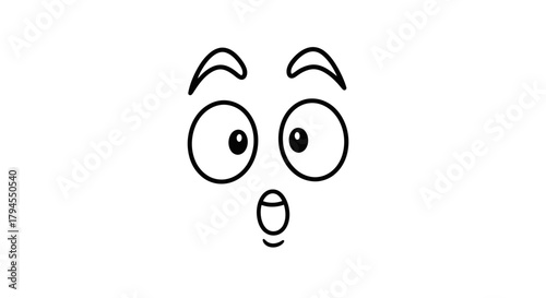 A black and white cartoon face showing a sad and tired expression.