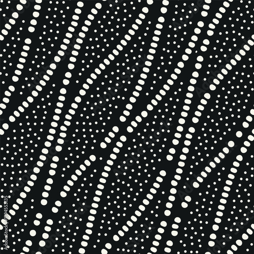 Vector seamless pattern. Modern texture. Repeating, abstract background with dotted waves. Graphic, wavy stripes. Can be used as a swatch for Illustrator.	