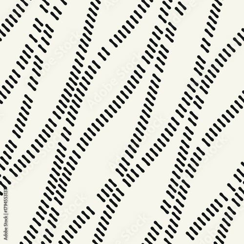 Vector seamless pattern. Modern texture. Repeating, abstract background with dotted waves. Graphic, wavy stripes. Can be used as a swatch for Illustrator.	