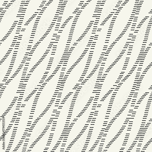 Vector seamless pattern. Modern texture. Repeating, abstract background with dotted waves. Graphic, wavy stripes. Can be used as a swatch for Illustrator.	