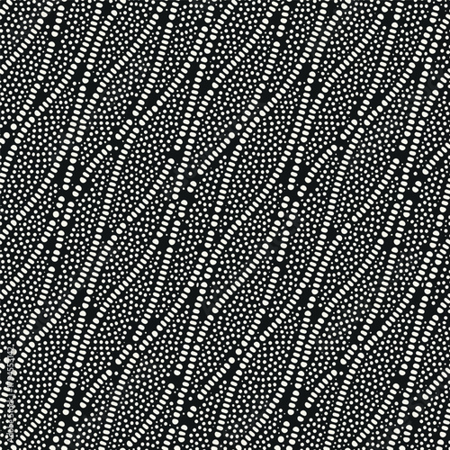 Vector seamless pattern. Modern texture. Repeating, abstract background with dotted waves. Graphic, wavy stripes. Can be used as a swatch for Illustrator.	