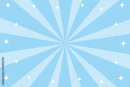 キラキラサンバーストの背景　水色