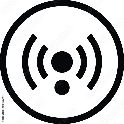 Illustrator Wireless connection signal symbol modern clean Silhouette vector
