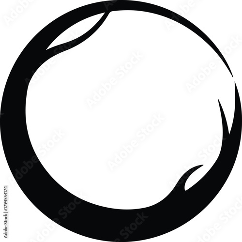 Illustrator Zen circle encompassing harmony balance and enlightenment Silhouette vector