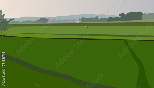 abstract art green field background
