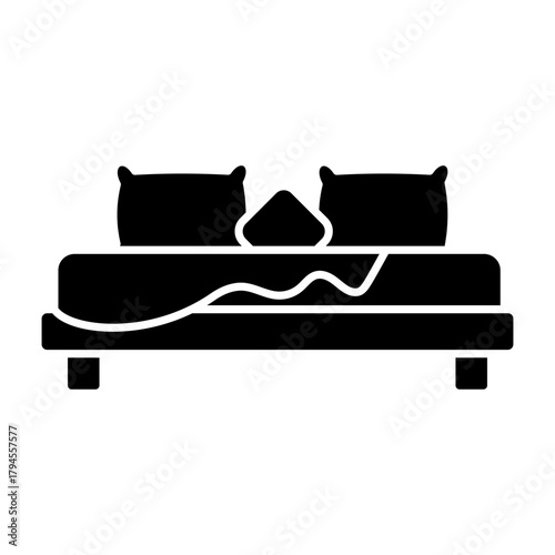 Bed icon vector. Bedroom illustration sign. Sleep symbol or logo.