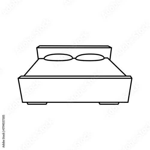 Bed icon vector. Bedroom illustration sign. Sleep symbol or logo.