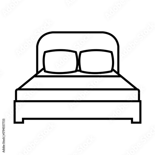 Bed icon vector. Bedroom illustration sign. Sleep symbol or logo.