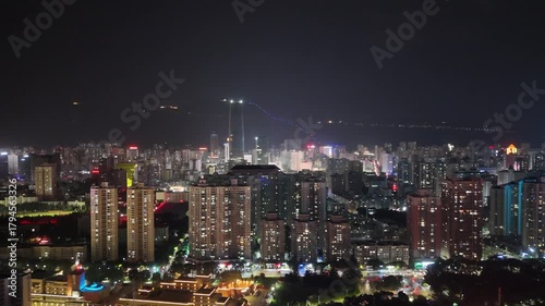 Wallpaper Mural Lanzhou City Night Aerial View - Urban Skyline with Illuminated Buildings Torontodigital.ca