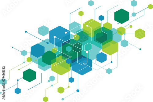Abstract Hexagonal Technology Network Connection Background