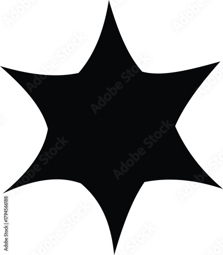 Abstract geometric six-pointed star shape
