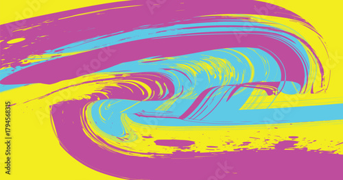 Bright blue pink yellow grunge, grunge hand drawn brush strokes, grunge element, Neon colored urban punk background with halftone texture, paint drops and splashes.eps10
